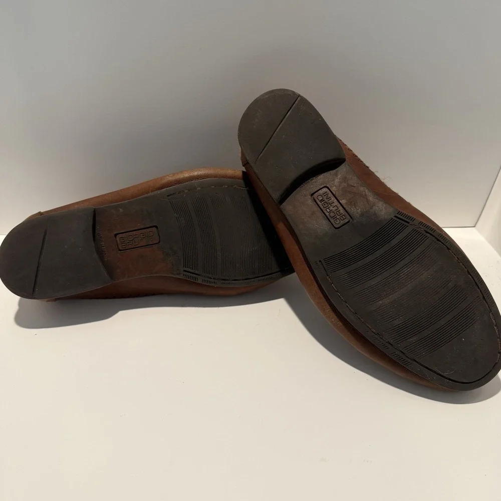 Giorgio Brutini Loafers Tassel Slip On Shoes Bartell Brown‎ Leather Men's 9